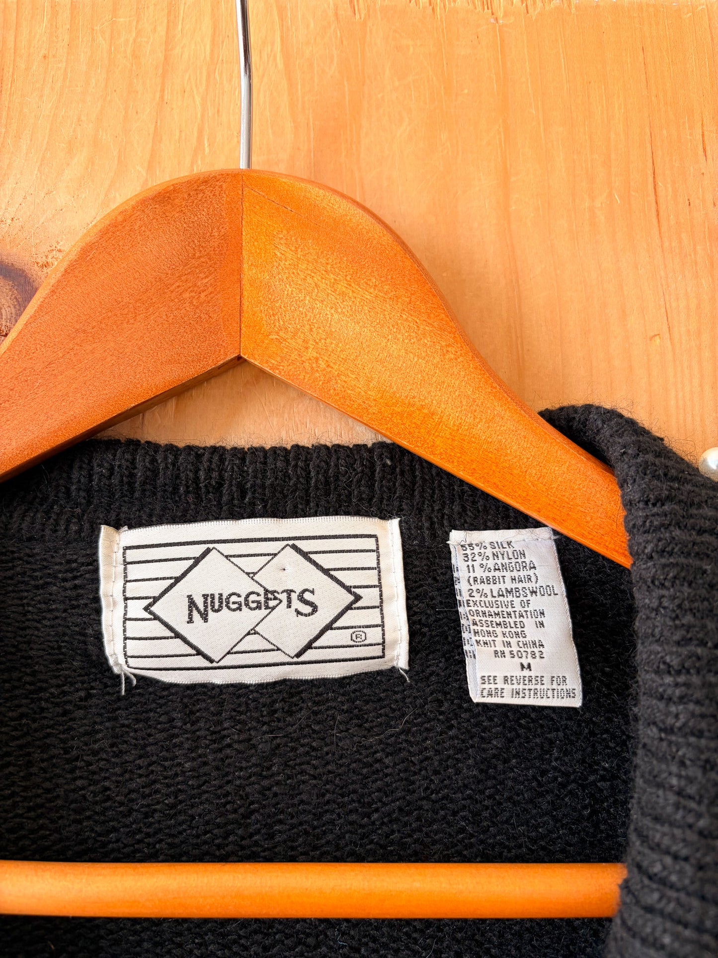 Vtg Beaded Angora Cardigan : M