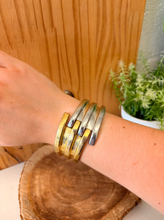 Two Tone Cuff Bracelet