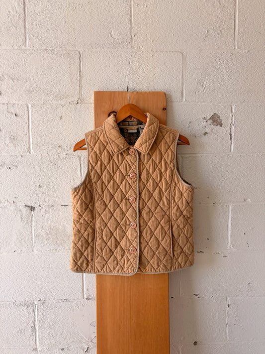 L.L Bean Tan Quilted Vest : PM