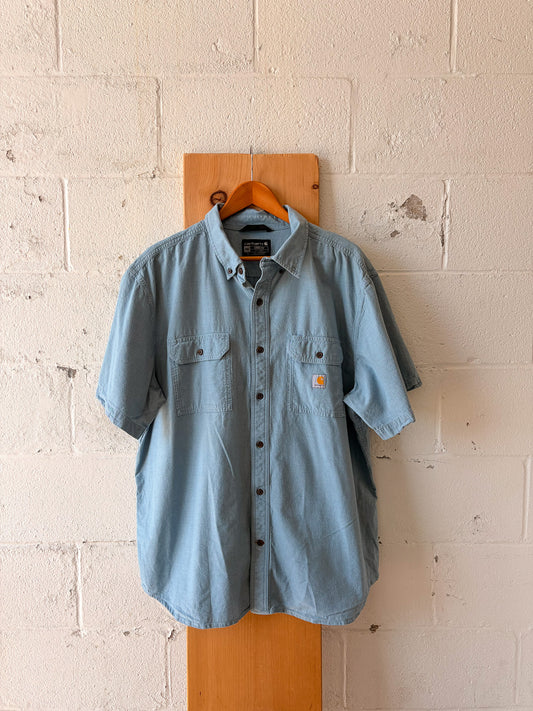 Short Sleeve Denim Carhartt Button Up : 2XL