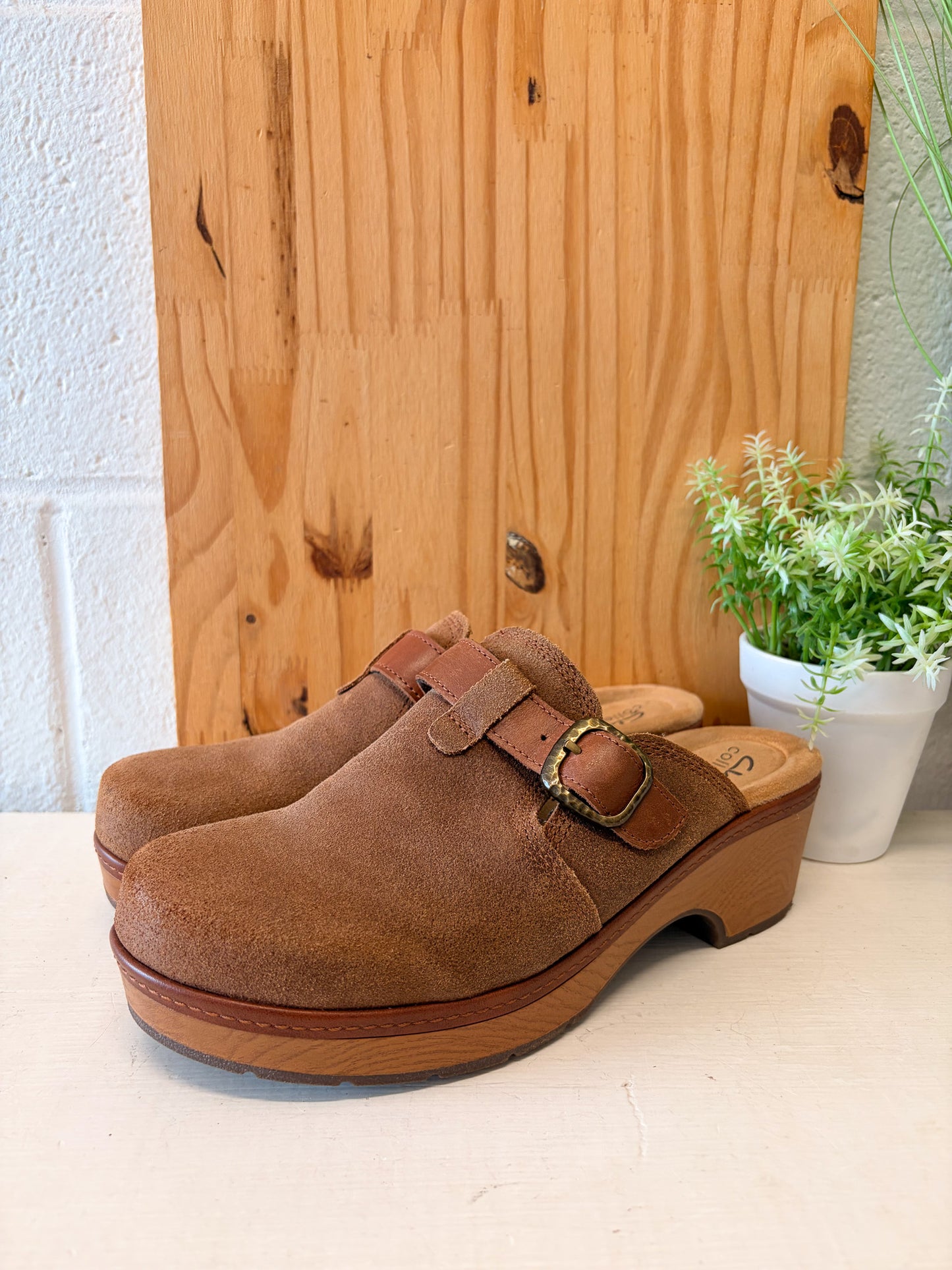 Clarks Brown Clogs : Size 8