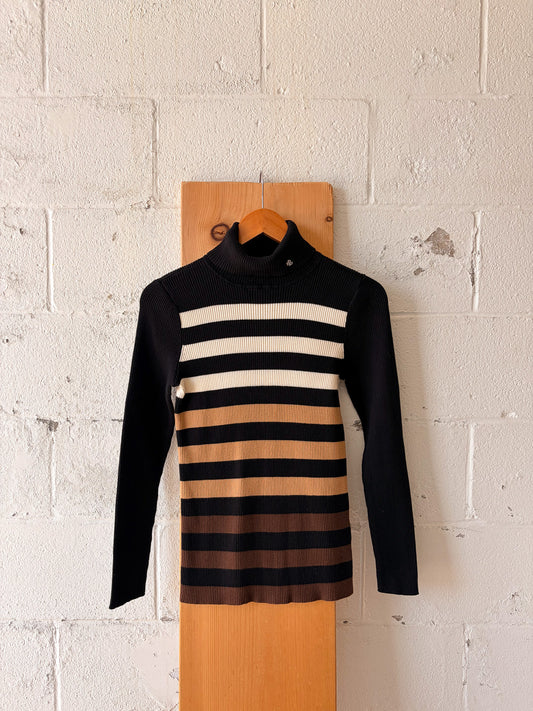 Striped Ralph Lauren Turtleneck Sweater : M
