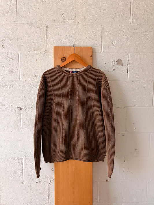 Heavy Knit Brown Sweater : XL