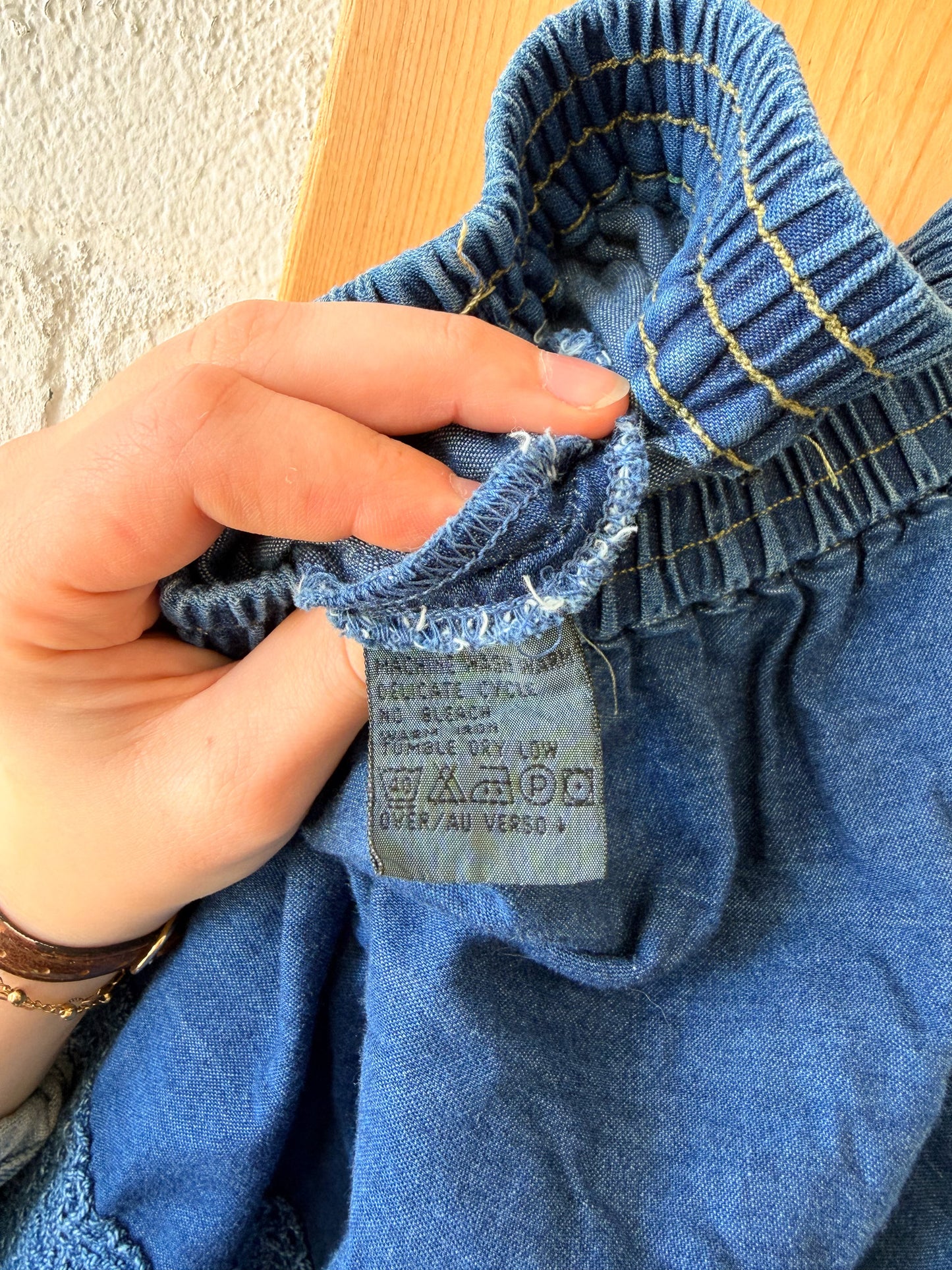 Tiered Denim Midi Skirt : XXS/XS