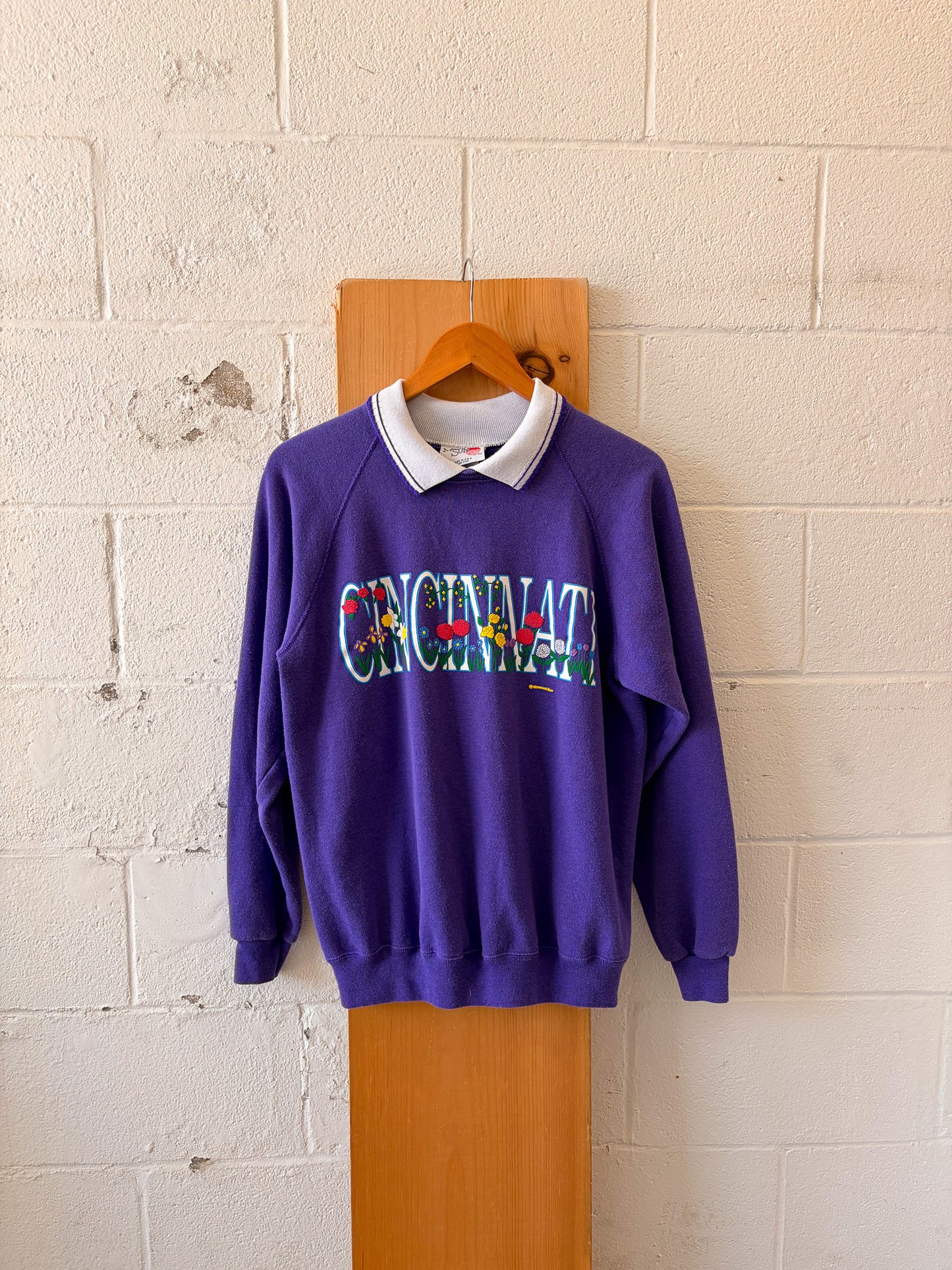 Vtg Morning Sun Cincinnati Collared Crew : L