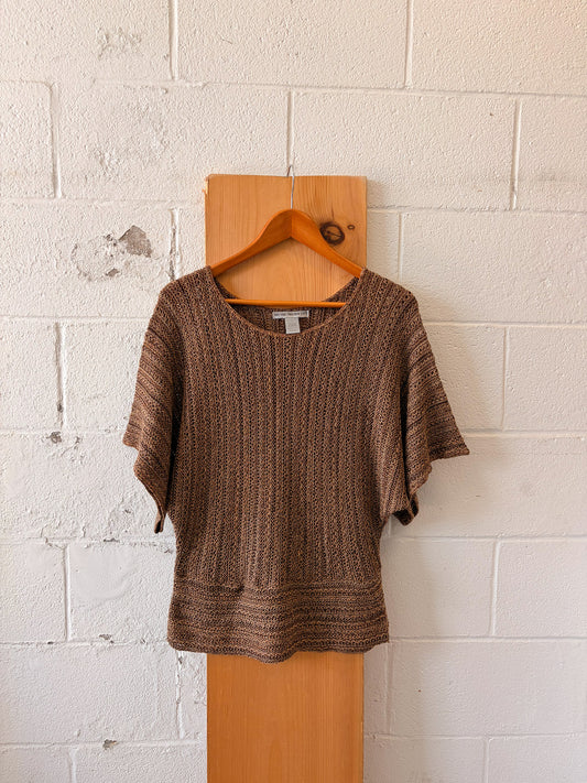 Metallic Detailed Bronze Top : L
