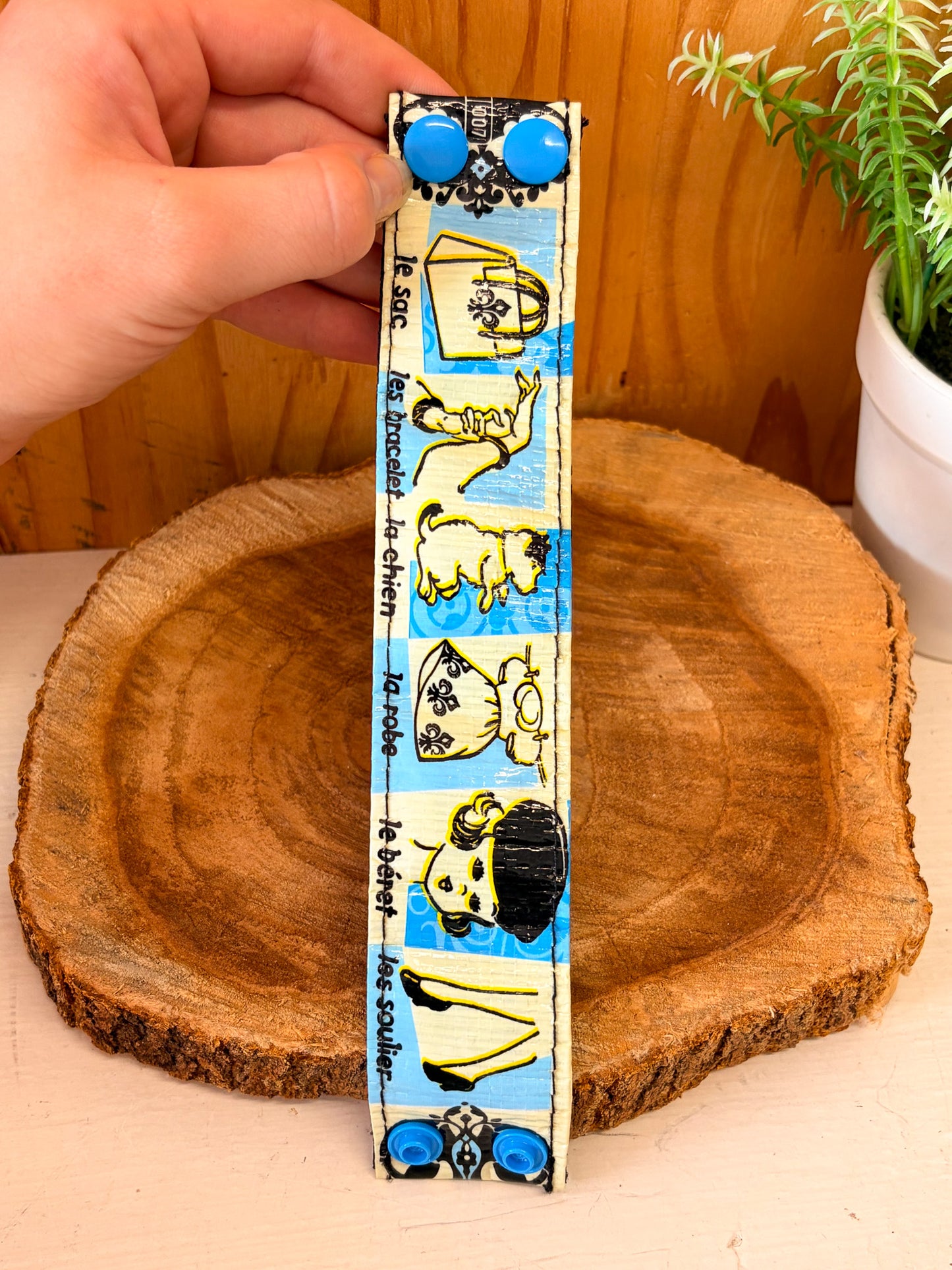 French Graphic Cuff Bracelet