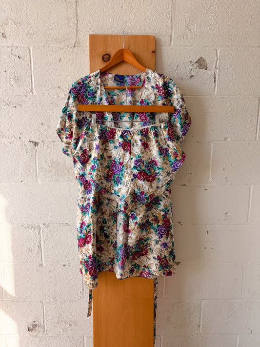Vtg Floral Pajama Set : L