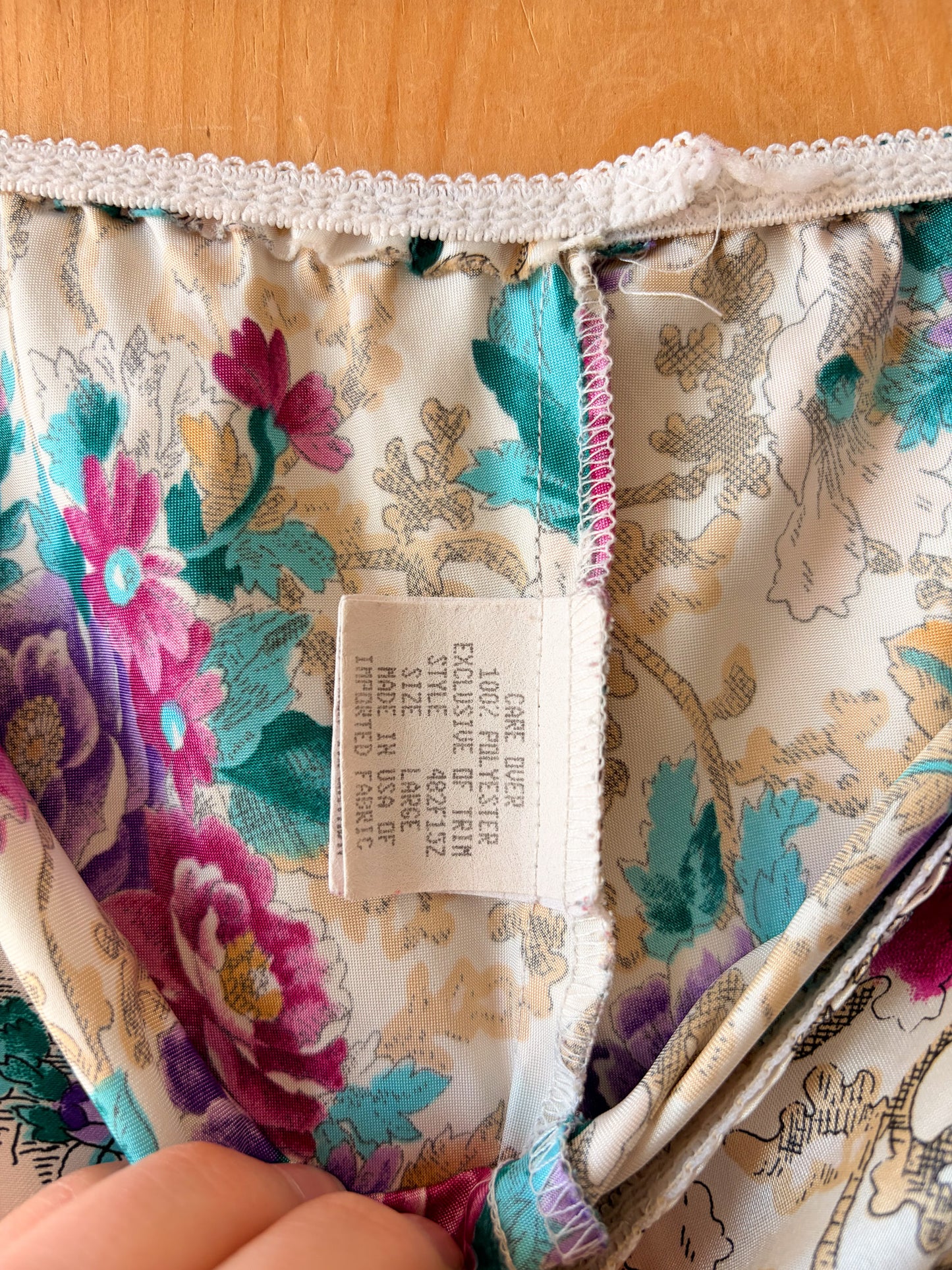 Vtg Floral Pajama Set : L