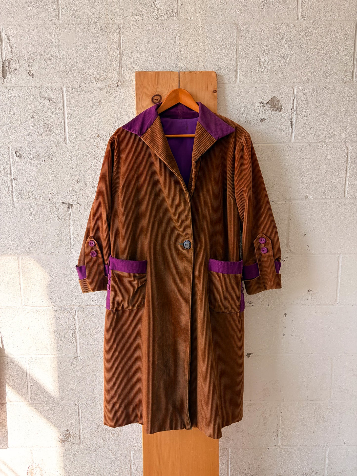 Purple Trimmed Corduroy Trench : M/L