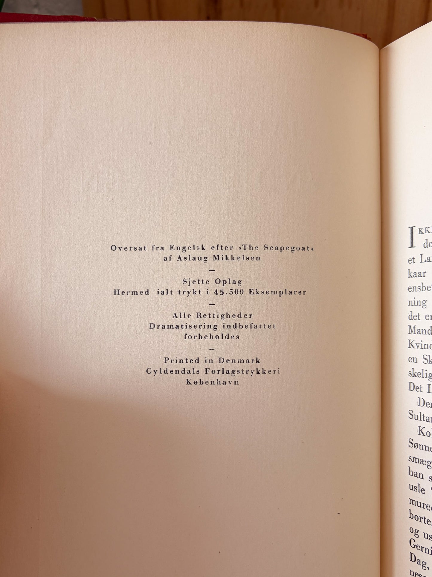 Vtg Danish Book "The Scapegoat" by Hall Caine