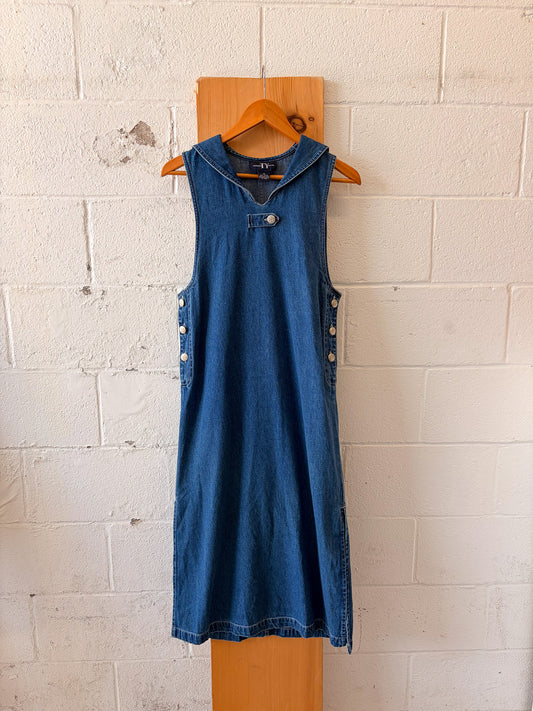 Vtg Denim Sailor Jumper : 4P