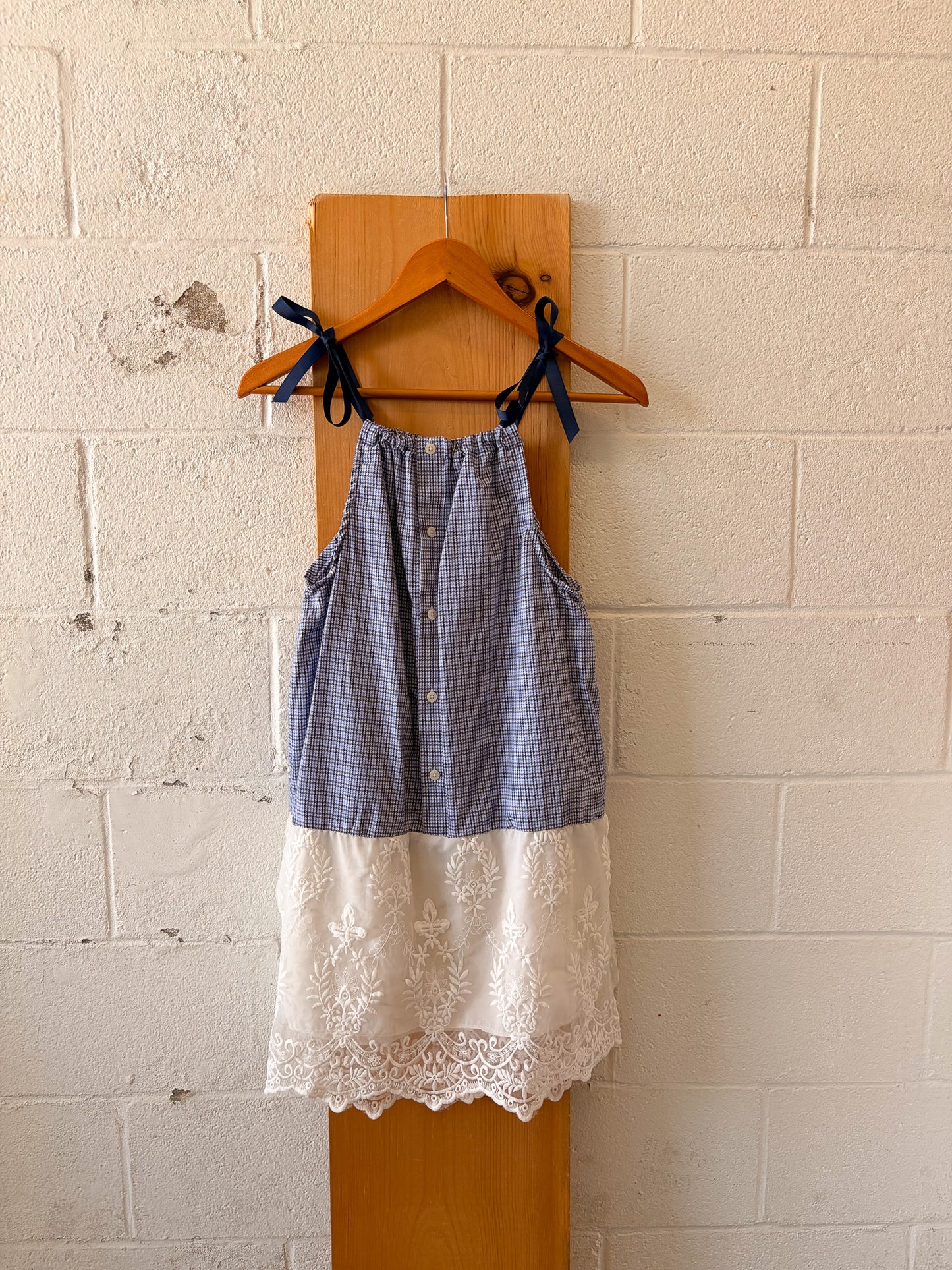 WHSE479 Original Plaid Lace Dress : S/M