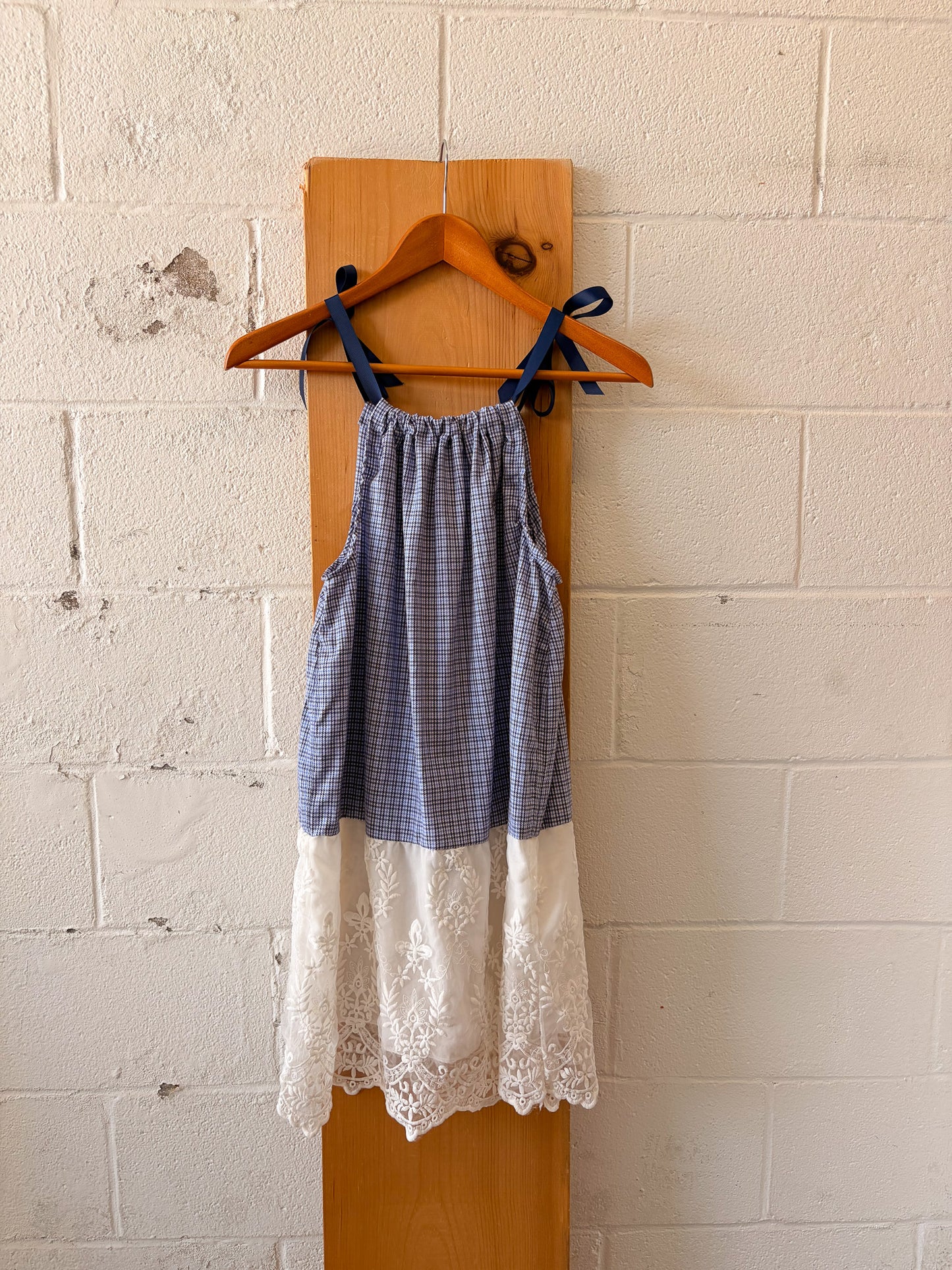 WHSE479 Original Plaid Lace Dress : S/M