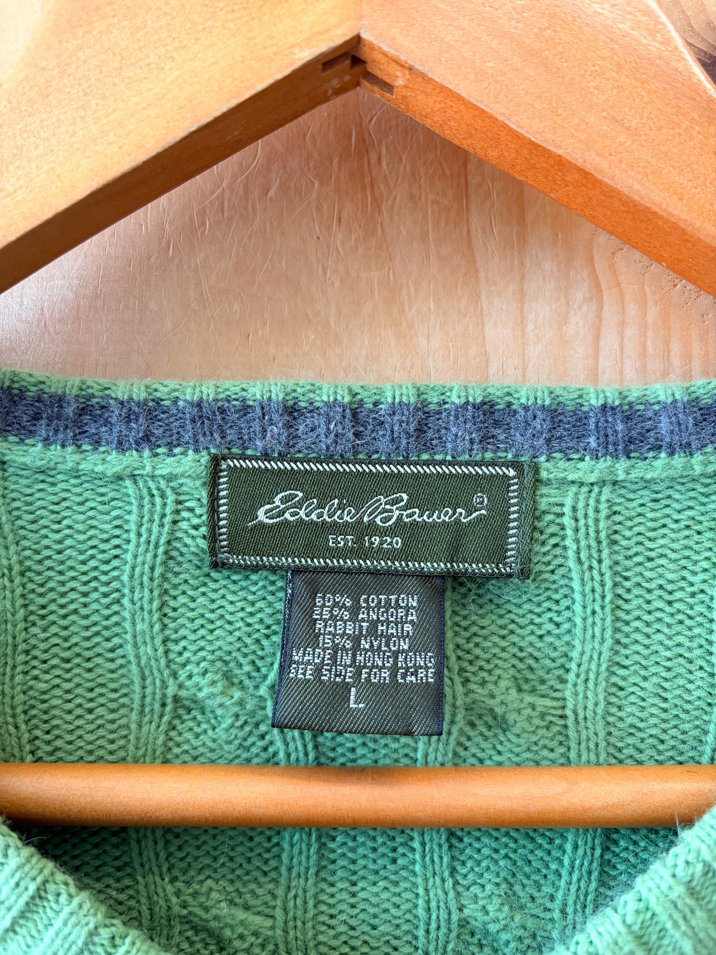 Green Eddie Bauer Zip Up Sweater : L