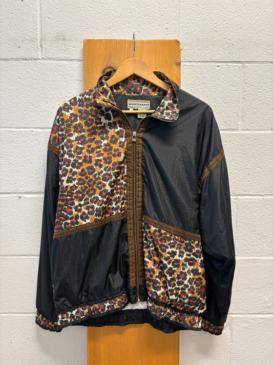 Vtg Cheetah Print Windbreaker : L