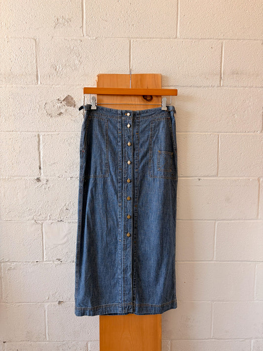 Button Down Denim Skirt : 8