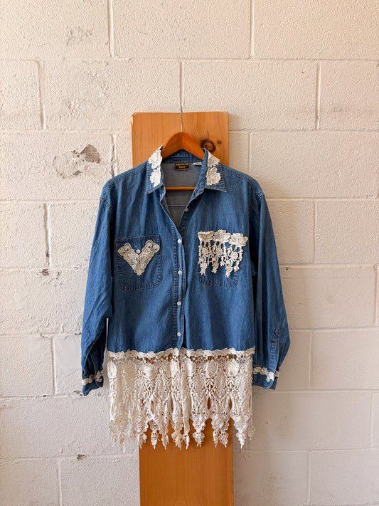 Lacey Denim Top : M