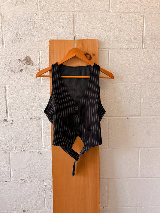 Pinstripe Open Back Vest : S