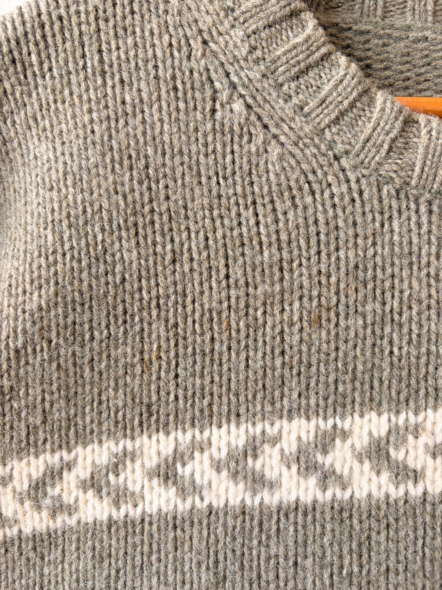 Vtg Green Wool Sweater : XL