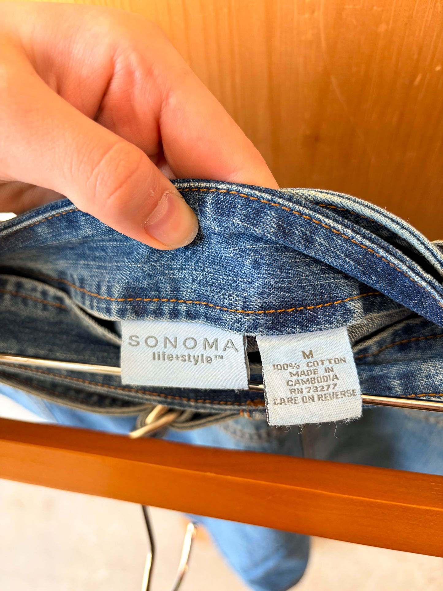 Vtg Belted Denim Skirt : M