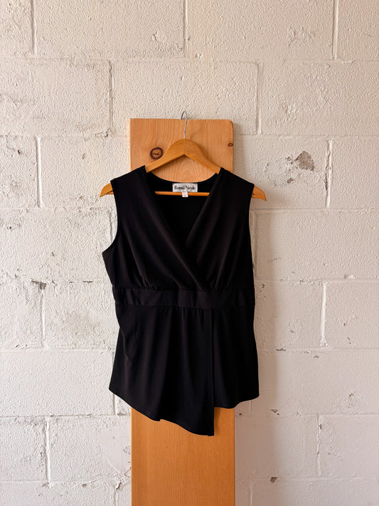 Vtg Sleeveless Black Top : L