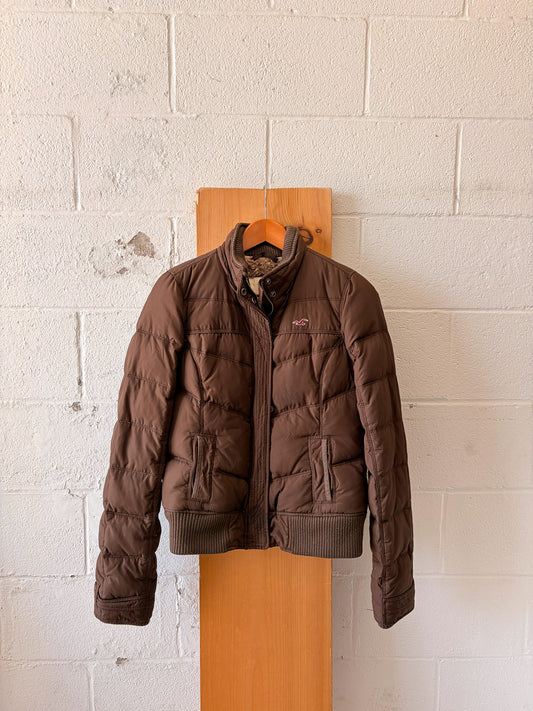 Y2K Brown Hollister Puffer Coat : L