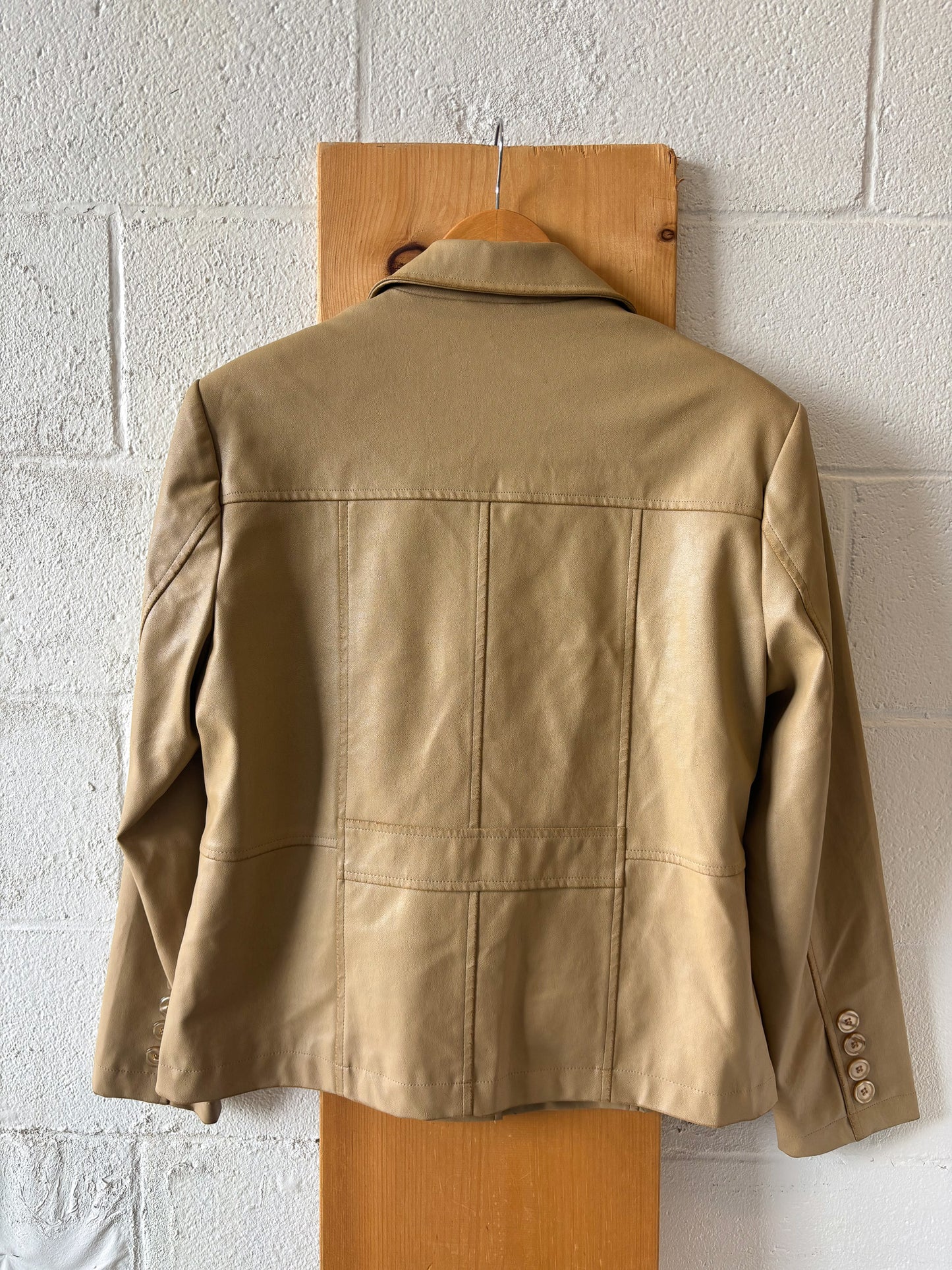 Tan Faux Leather Jacket : Wms L
