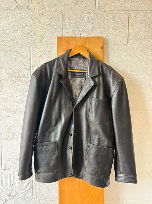 Black Leather Jacket : L/XL