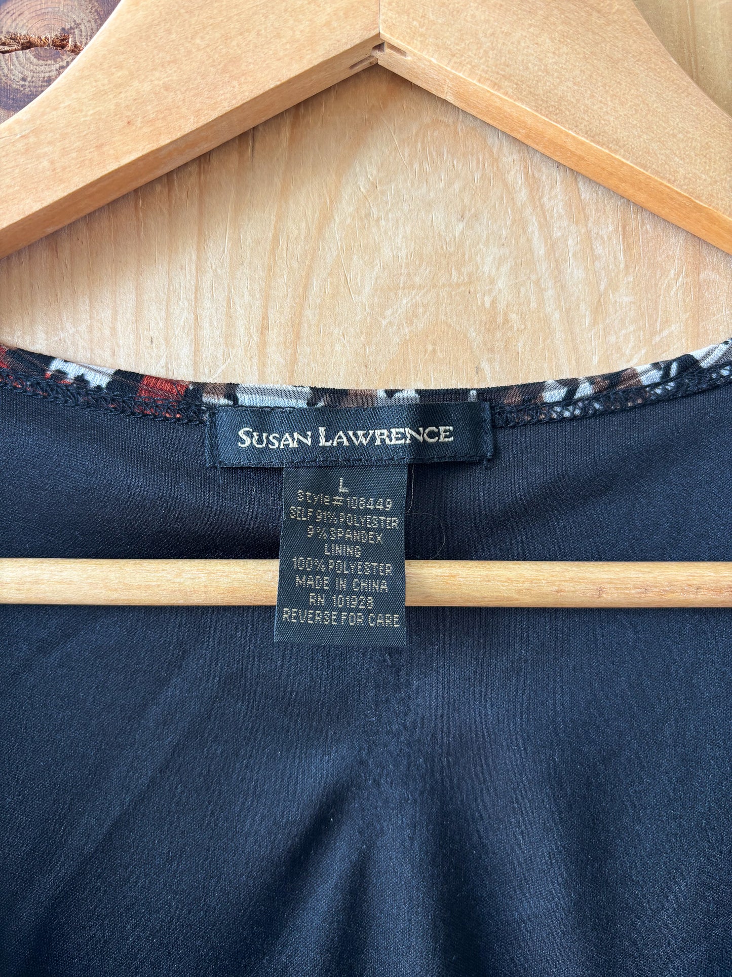 Brown & Black Short Sleeve Top : L