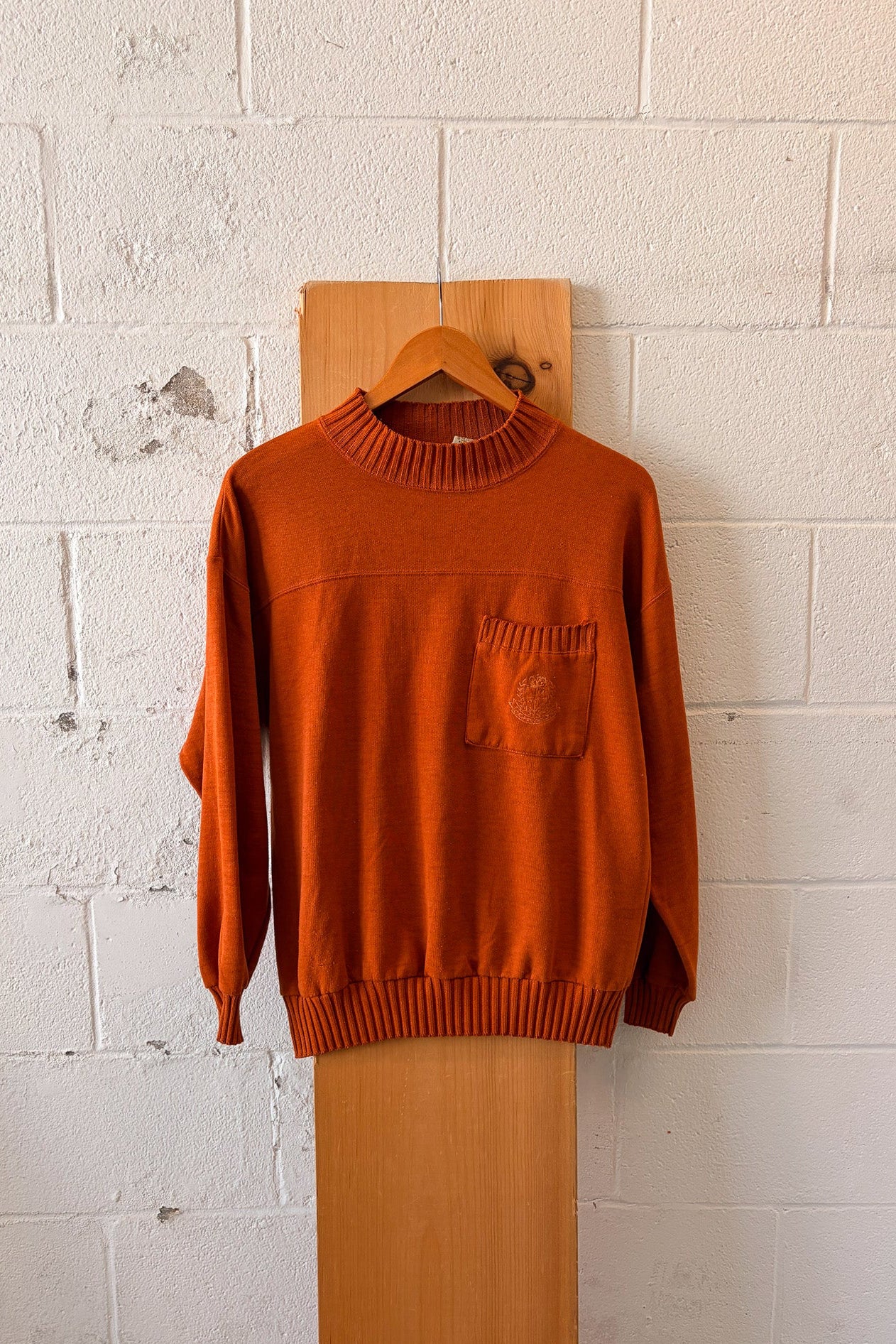 Orange Mock Neck Sweater : L