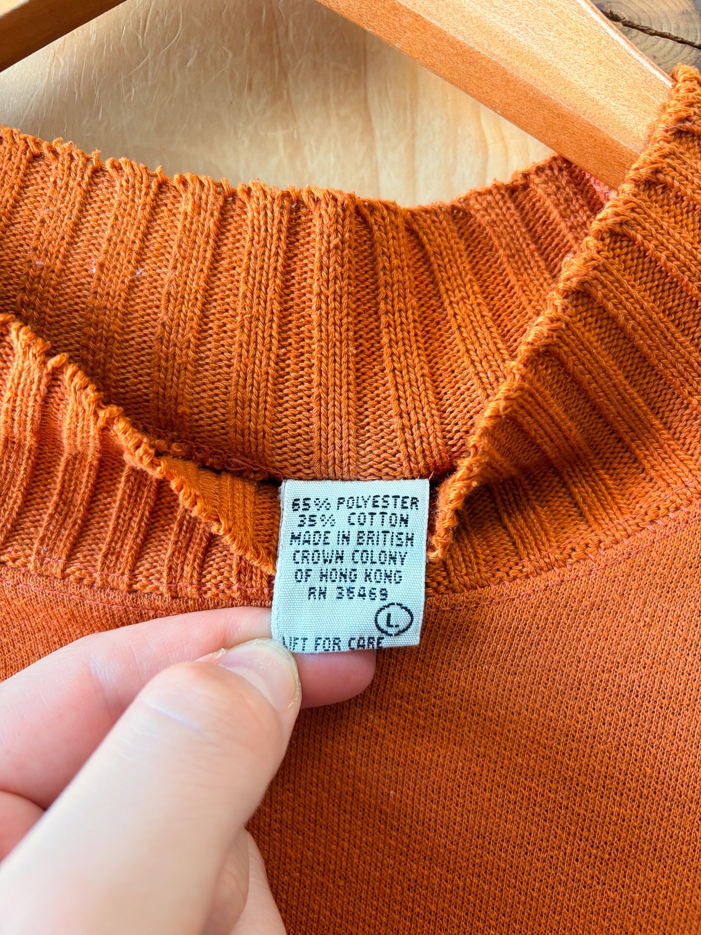 Orange Mock Neck Sweater : L
