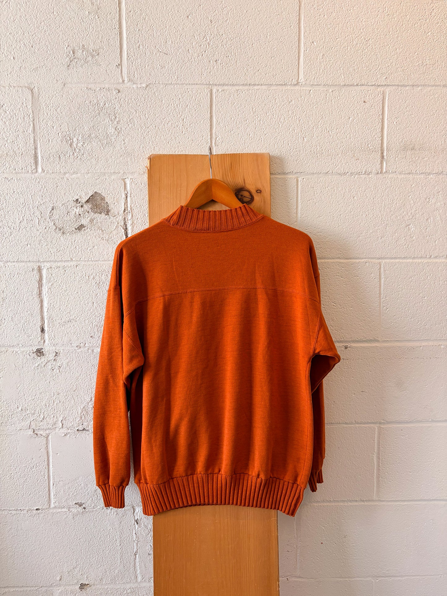Orange Mock Neck Sweater : L