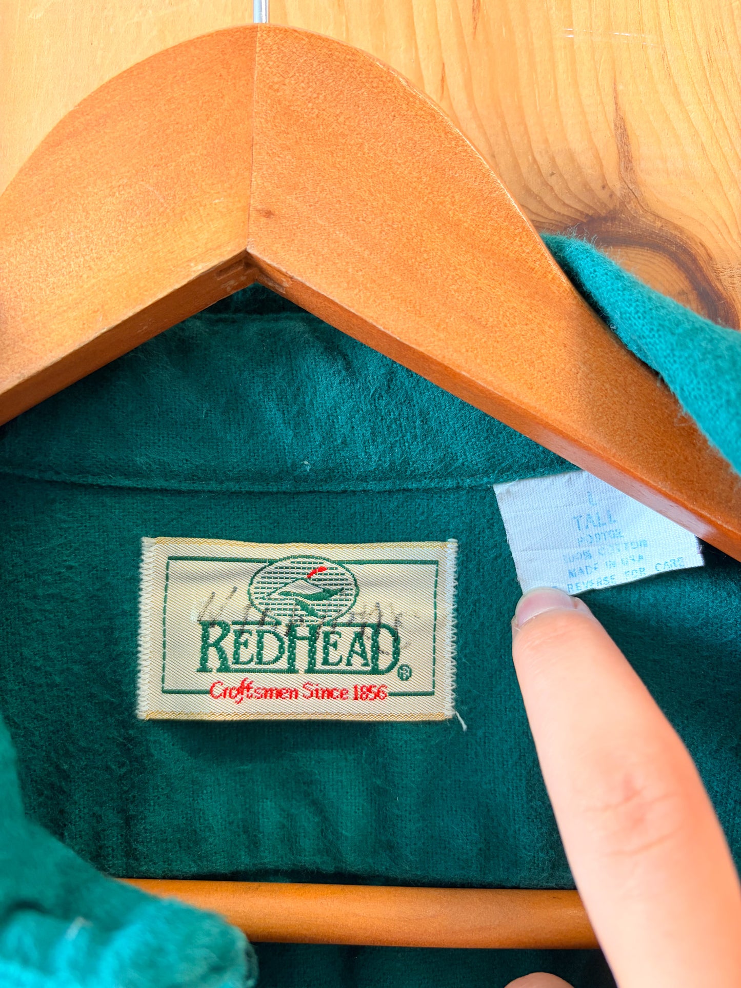 Green Redhead Button Up : LT