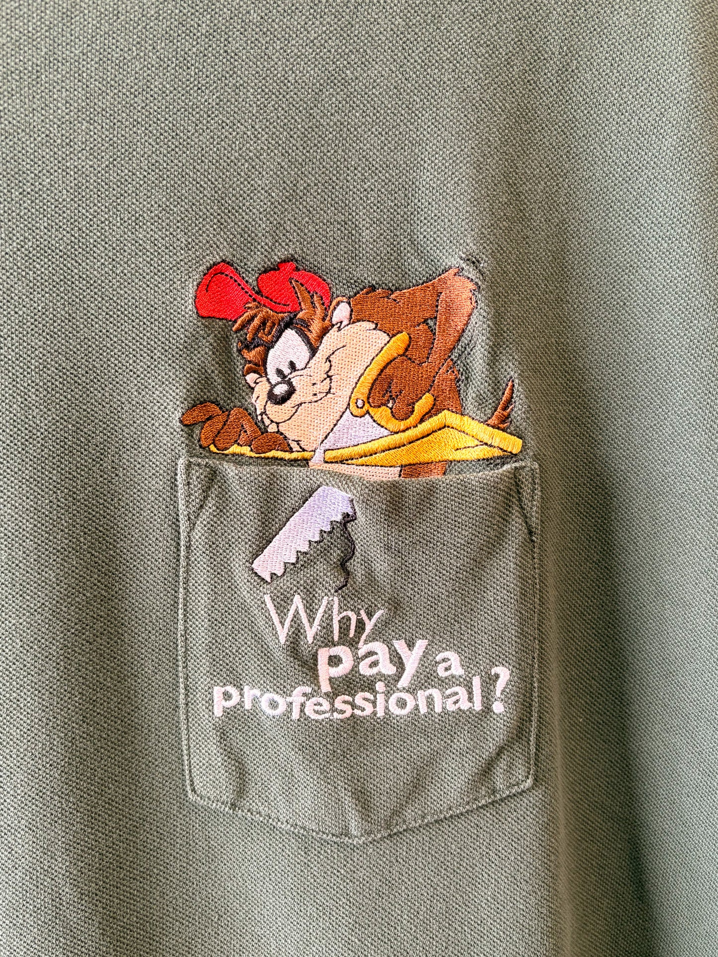 Vtg Tasmanian Devil "Why Pay a Professional?" Tee : L