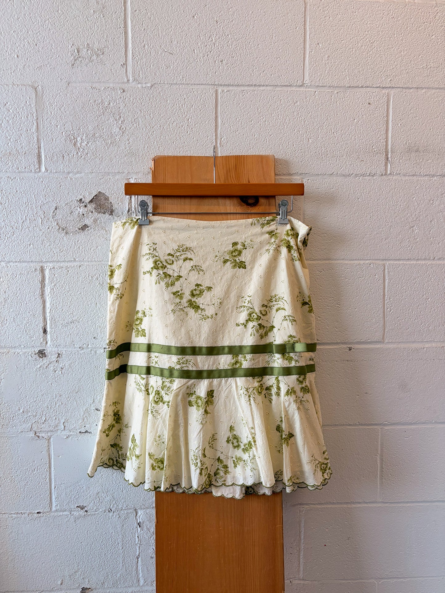 '05 Old Navy Green Floral Skirt : 16
