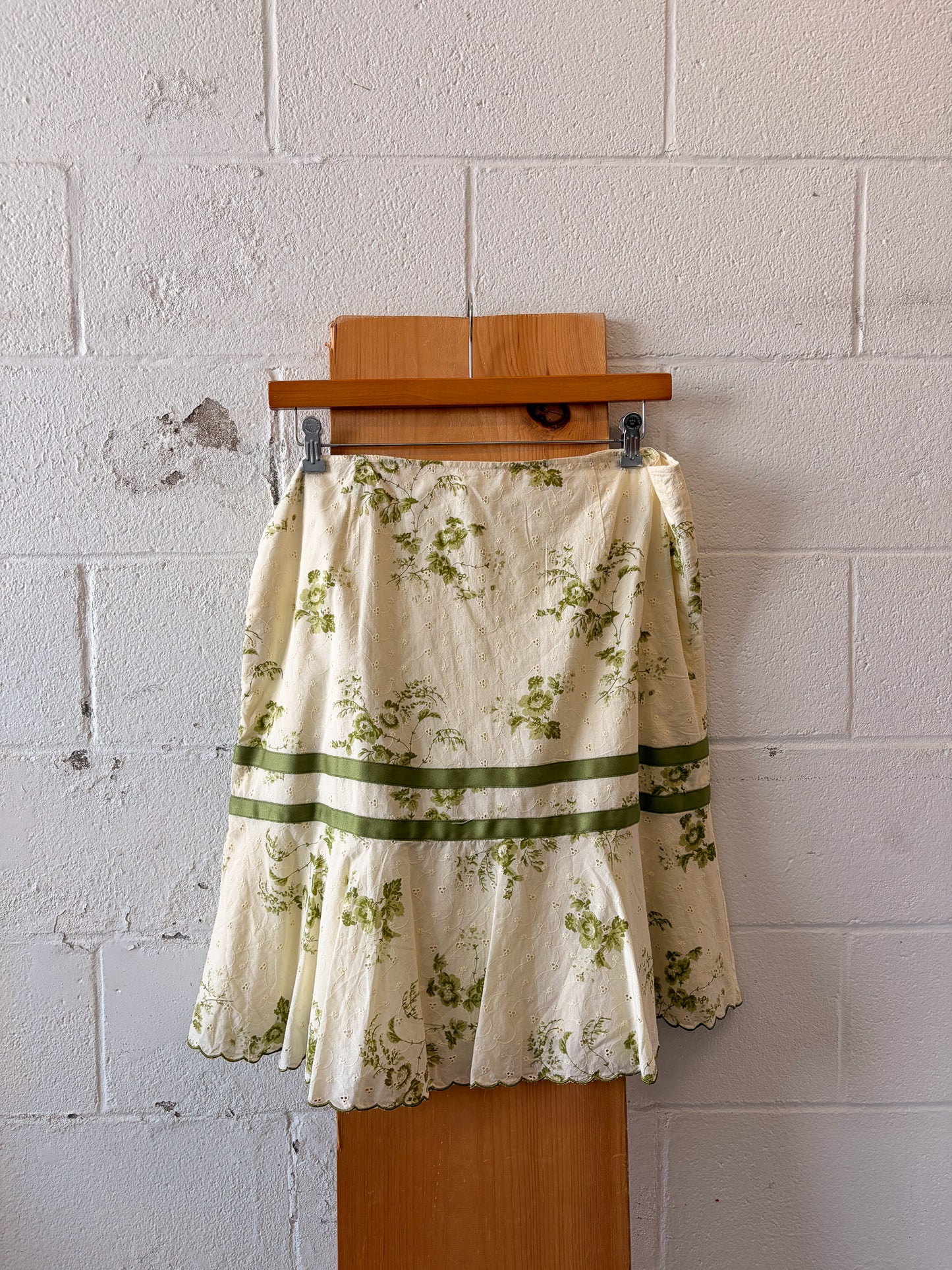 '05 Old Navy Green Floral Skirt : 16