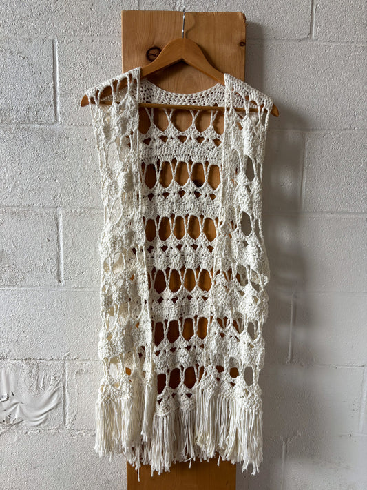Cream Crochet Vest : M