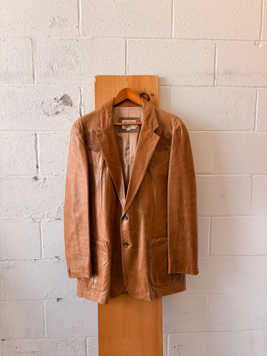 Vtg Silton Leather Blazer : 44