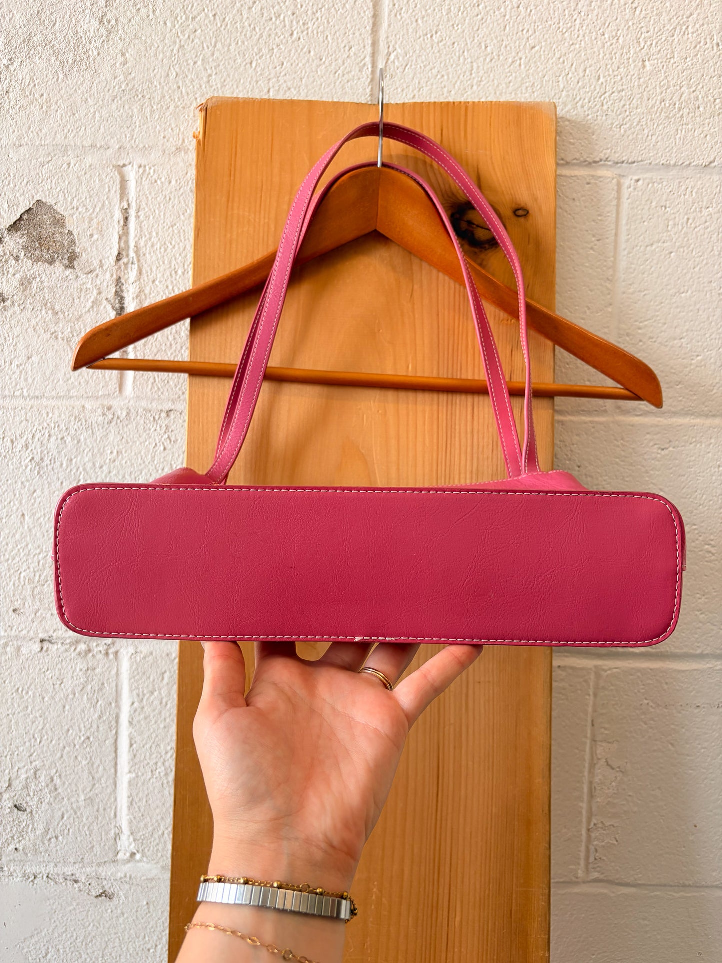 Rolfs Pink Leather "M" Purse