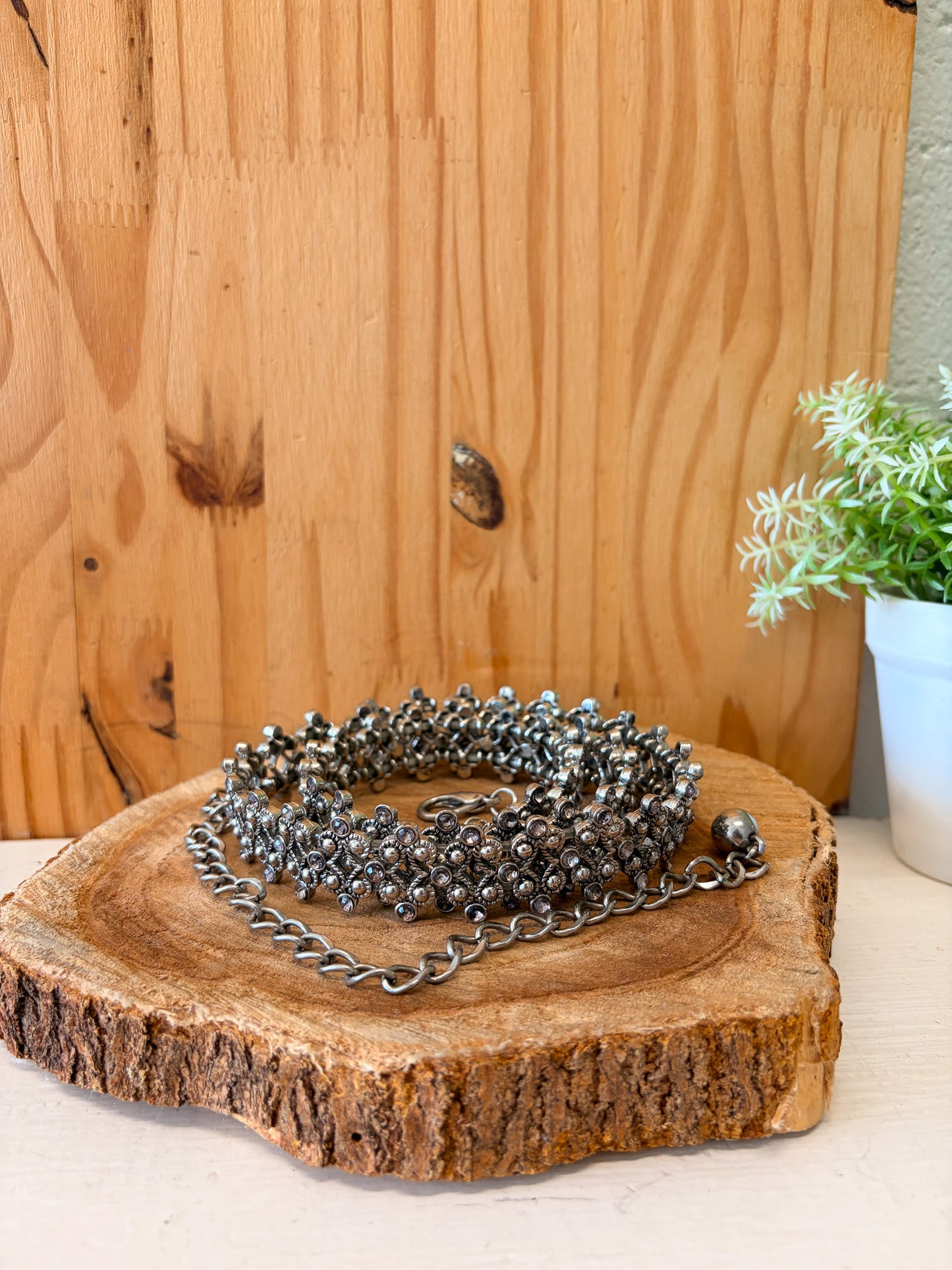 Intricate Rhinestone Detailed Chain Belt