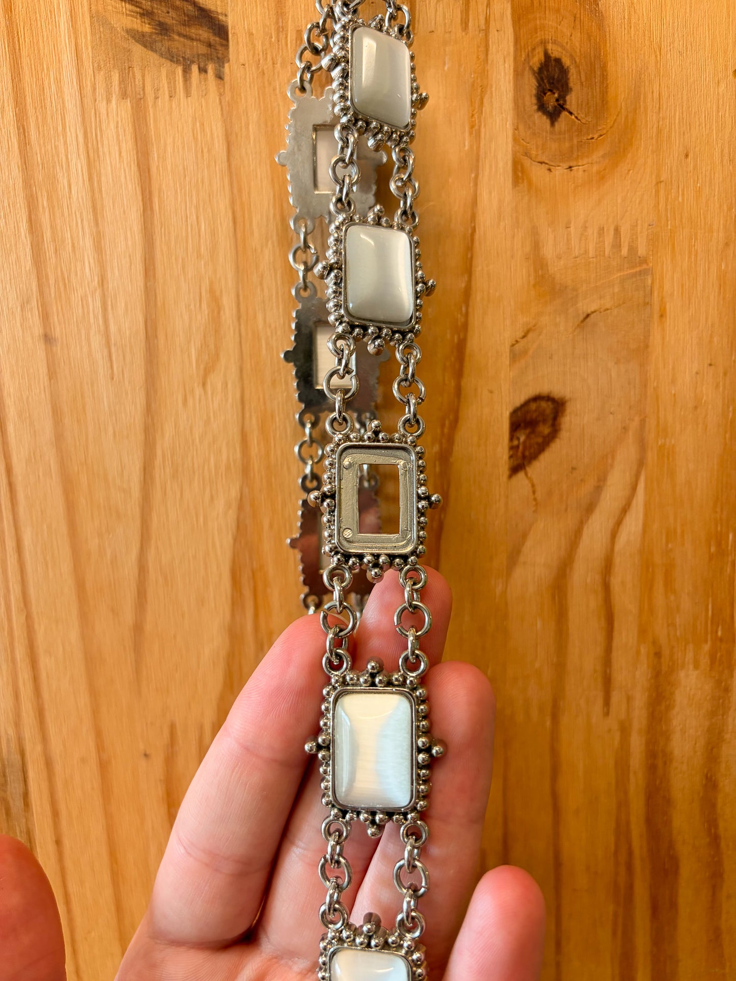 Pearly Square Chain Link Belt (As Is)