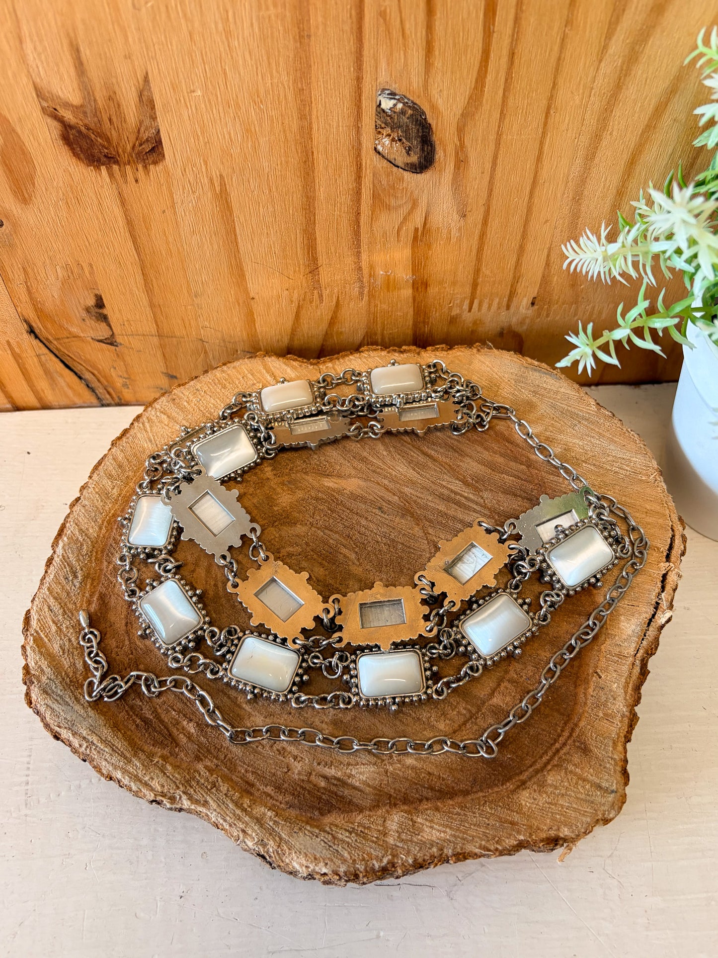 Pearly Square Chain Link Belt (As Is)