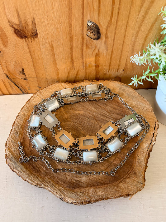 Pearly Square Chain Link Belt (As Is)