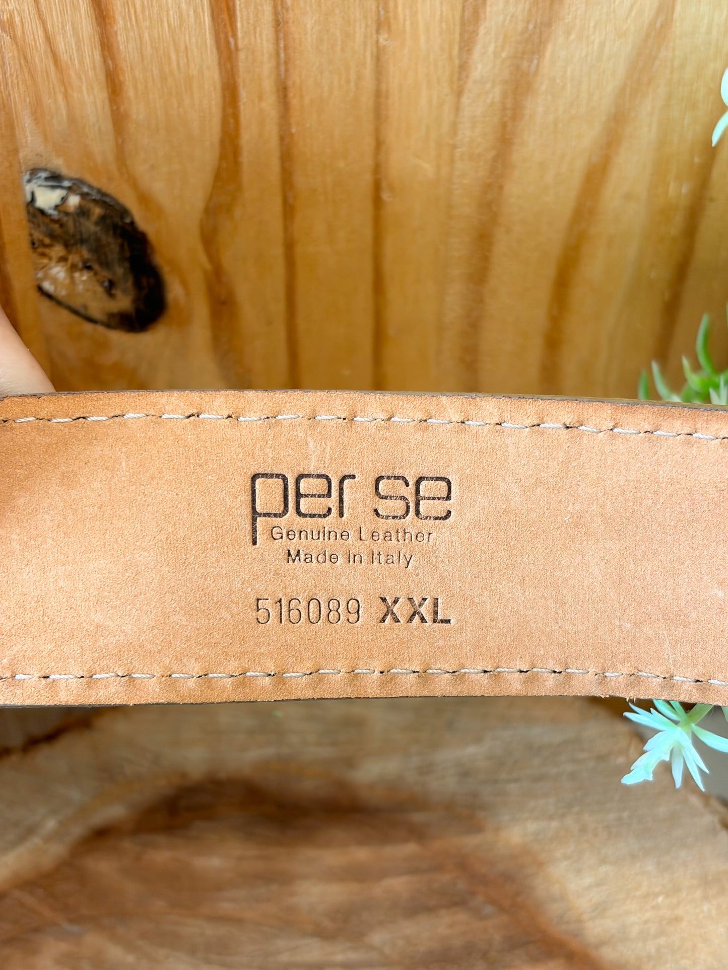 Per Se Made in Italy Leather Belt : XXL