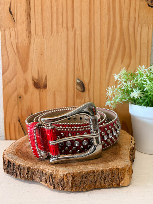 Studded Red Guess Belt : XL