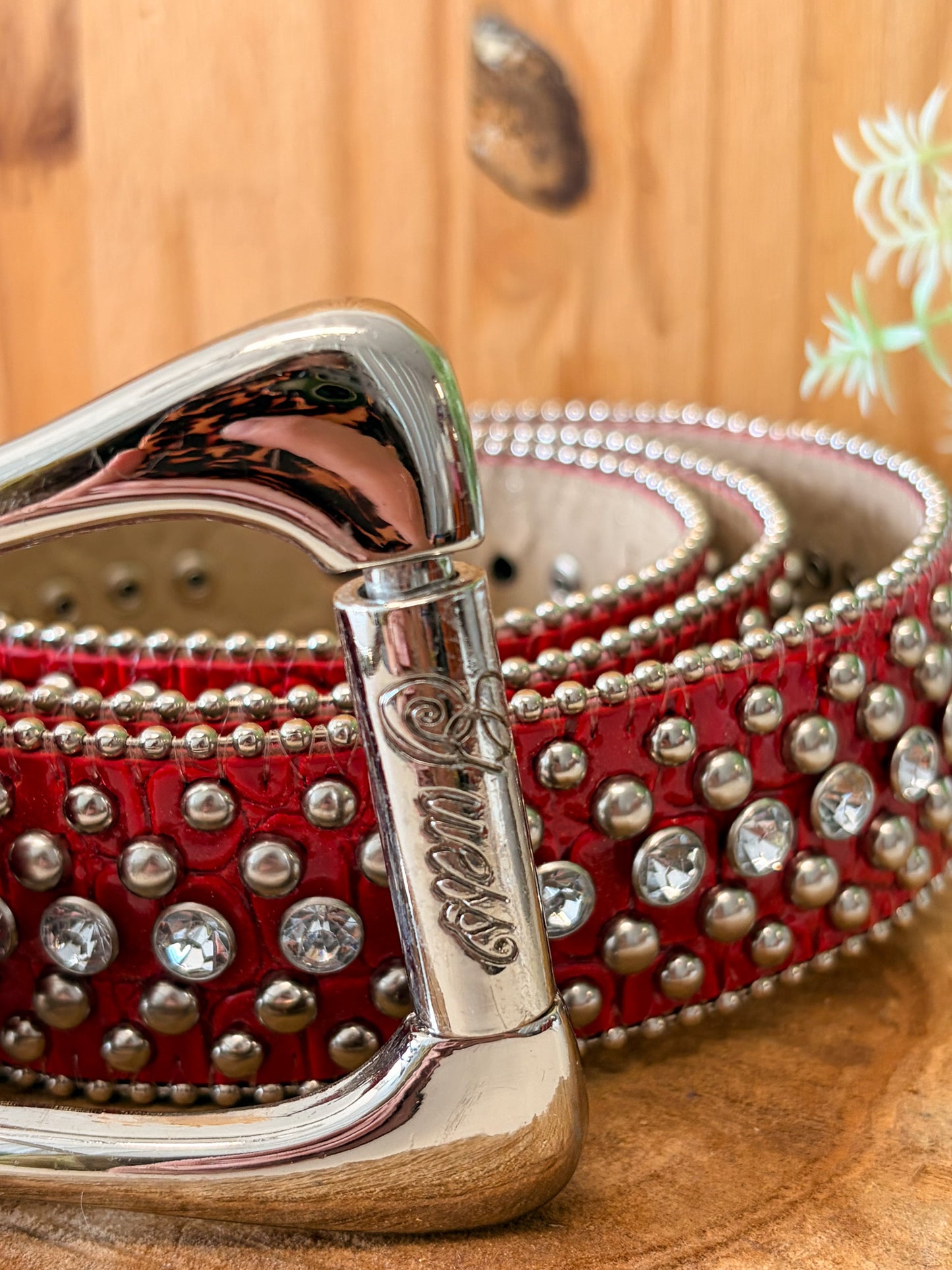 Studded Red Guess Belt : XL