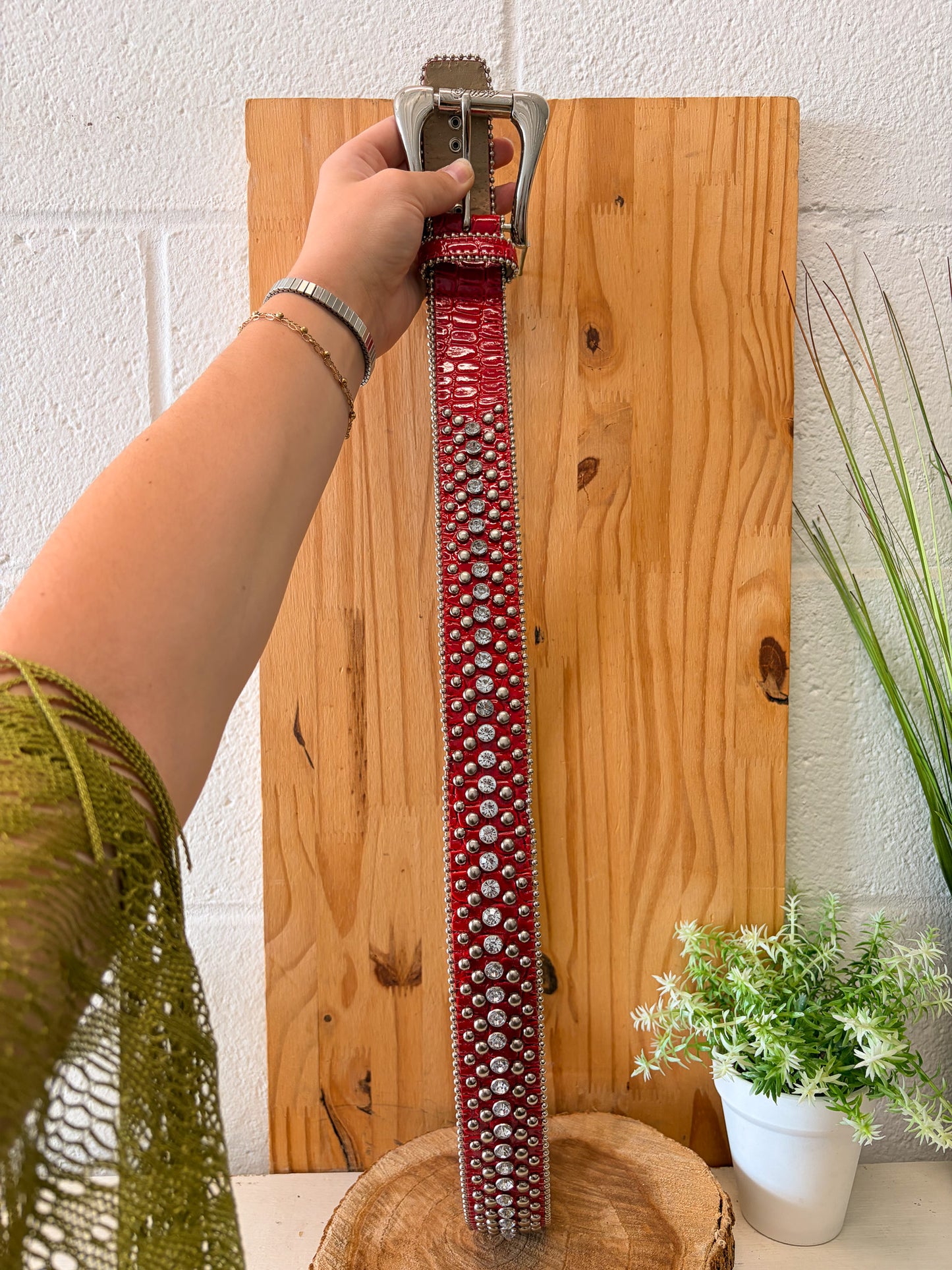Studded Red Guess Belt : XL