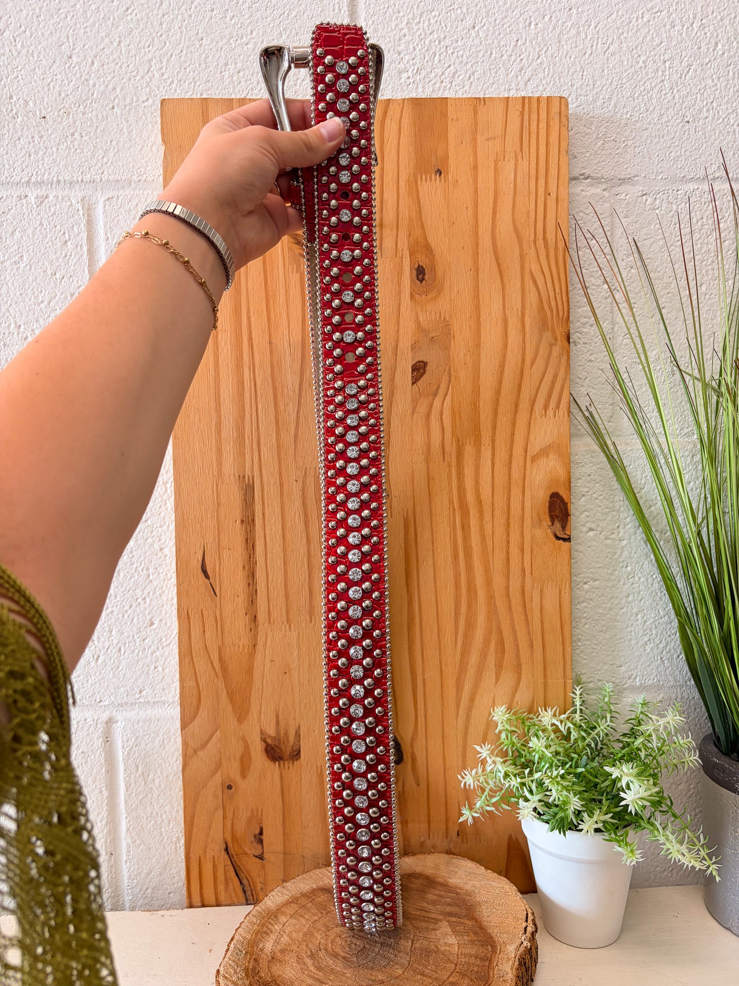 Studded Red Guess Belt : XL