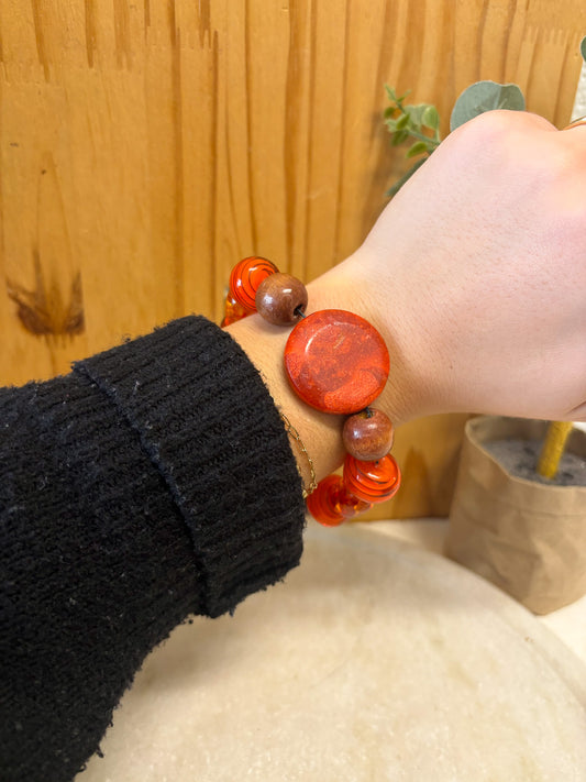 Orange Beaded Bracelet